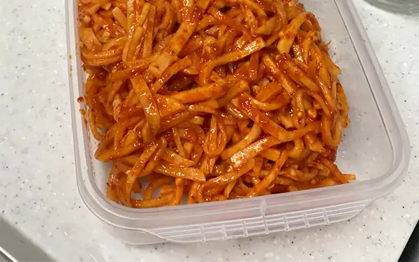 Plating And Storing Prepared Namul Side Dishes